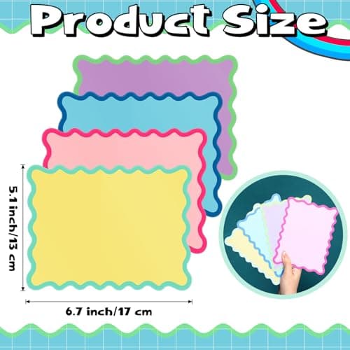 Soulchen 4 Pcs 2026 Mahjong Shuffler Cards Thick PVC Tile Mixers with Wavy Scalloped Edges Fun Game Accessories for Mixing Tiles Funny Mahjong Gifts for Lovers Playing Game(Colorful Rimmed) — view 2