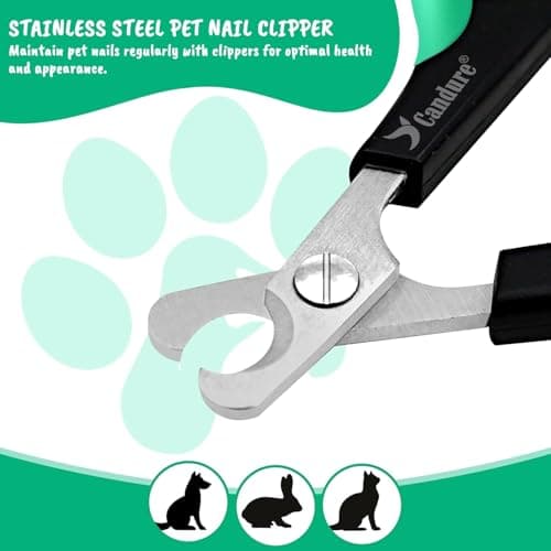 Candure Cat Nail Clippers Stainless Steel Cat Claw Trimmers for Rabbits,Guinea Pigs, Birds, Puppies, Kittens and Small Animals- Pet Nail Clippers for Professional and Home Use (Black) — view 5