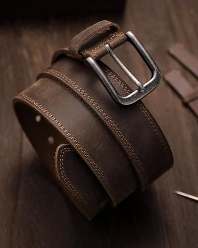 CHAOREN Mens Belts Leather - 35mm Genuine Leather Belts for Men - Ideal Match for Casual Jeans