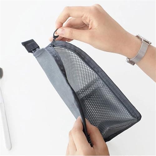 Standing Toiletry Bag - Portable Foldable with Hanging Hook, EVA Clear Waterproof for Travel, Home, Bathroom and Makeup, Lightweight Organizer (White, 2 Pcs) — view 3
