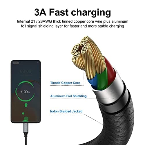 SMALLElectric USB to USB C Cable 5 Pack 6FT, A to Type C Fast Charger Cord — view 3