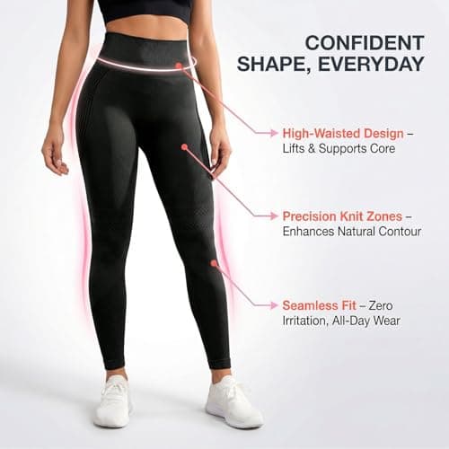 2026 New 3D Metabolic Booster Leggings,High Waist 3D Anti Cellulite Leggings for Women,Slimming Workout Yoga Pants (Black,Large) — view 2
