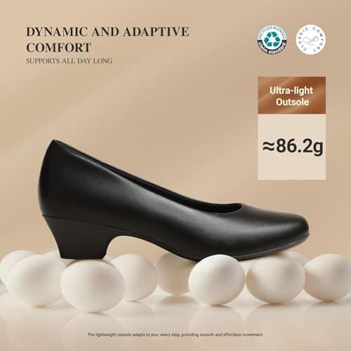 DREAM PAIRS Women's Chunky Low Heels Work Pumps,Black,8 — view 4