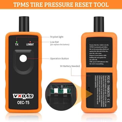 VXDAS TPMS Relearn Tool Only for GM Vehicles (2006-2024 Chevy/Buick/GMC/Opel/Cadillac) Original Sensor with 315/433 MHz, Tire Sensors Pressure Monitor System Reset Tool OEC-T5-2025 Edition — view 2