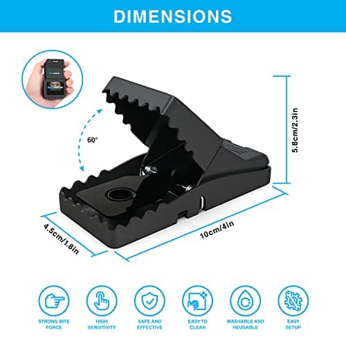 MOUSINATOR Mouse Trap | 8-Pack | Professional Mouse Snap Traps for Indoor & Outdoor Use | Easy to Set | Safe & Reusable | Easy to Clean | Effective Small Mice Catcher — view 2