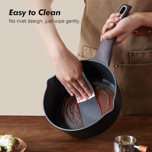 SENSARTE Nonstick Sauce Pan with Lid, 2.0 Quart Small Saucepan, Multipurpose Cooking Pot with Stay Cool Handle, Non toxic Kitchen Sauce Pot, Non stick Small Pot, Induction Comptable, PFOA Free — view 4