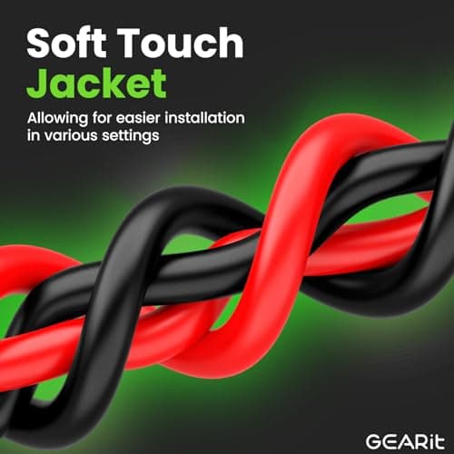 GEARit 14 Gauge Wire (100ft Each - Black/Red) Copper Clad Aluminum CCA - Primary Automotive Power/Ground for Battery Cable, Car Audio, Trailer Harness, Electrical - 200 Feet Total 14ga AWG Wire — view 2