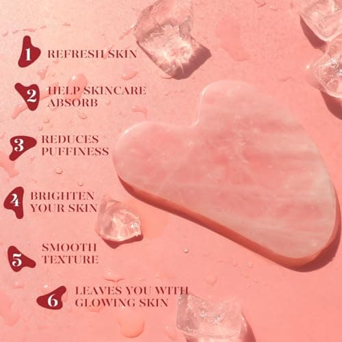 BAIMEI IcyMe Rose Quartz Roller & Gua Sha Set, Cooling Face Roller for Depuffing & Lymphatic Massage, Sculpting Tool for Face, Eyes & Neck, Smooth Skincare Gift for Women and Men — view 2