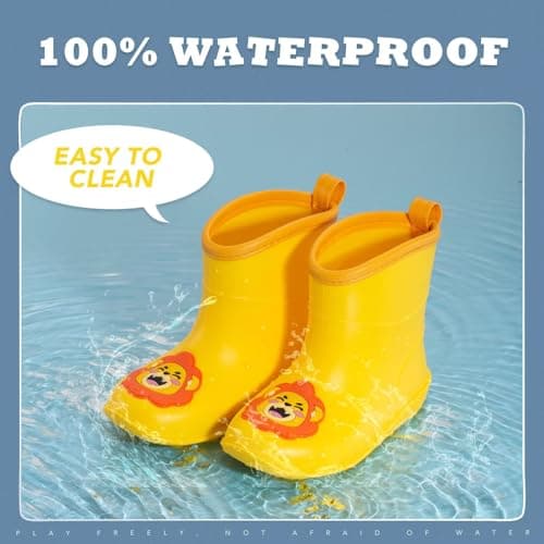FUNCOO PLUS Kids Rain Boots Toddler Rain Shoes Children Waterproof Boots for Boys and Girls — view 5