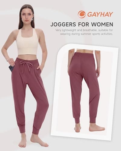 GAYHAY Joggers for Women with Pockets - Womens Sweatpants Lightweight Yoga Lounge Pants for Athletic Workout Gym Running — view 2