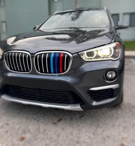 iJDMTOY Exact Fit ///M-Colored Grille Insert Trims Compatible With 2016-2019 BMW X1 Front Center Kidney Grilles (7 Beams) — view 5