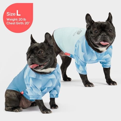 KYEESE 2Pack UV Protection Dog Shirt, UPF 50+ Cooling Dog T Shirts for Small Dogs Boy, Breathable Reflective Dogs Sun Shirts with Sleeves Summer Pet Clothes, Blue, M — view 5