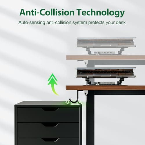 Agilestic Electric Standing Desk, 71 x 31.5 Inches Height Adjustable Desk, Sit Stand up for Work Office Home, Ergonomic Rising Computer Table with Memory Preset, Dark Walnut — view 5