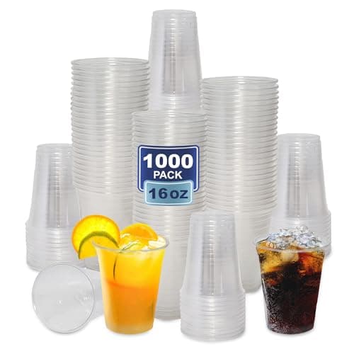 Morning Dew (16 oz, 1000 ct) Clear PET Cup, Plastic Cups 98mm Dia, Disposable Cold Drinking Cups, Perfect for Ice Coffee, Smoothie, Slushies, Juice & Mixed Beverages