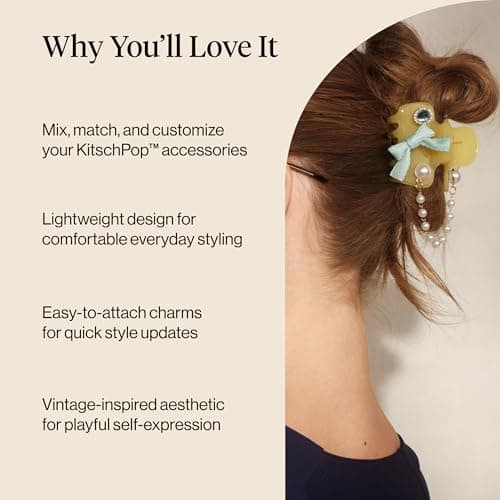 Kitsch KitschPop™Charm Sets – Interchangeable Charms For Hair Clips, Hair Brushes | Durable Assorted Cute Charms | Compatible with KitschPop™Hair Accessories - Coastal Cottage, 6pcs — view 2