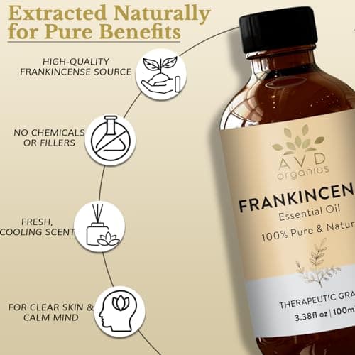AVD Organics Frankincense Essential Oil 100ml | 100% Pure & Natural Frankincense Oil for Face, Hair | Woody & Earthy Aroma for Diffusers, Soaps & Candles | 3.38 fl. oz — view 4