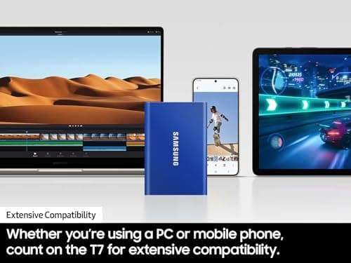 Samsung T7 Portable SSD, 1TB External Solid State Drive, Speeds Up to 1,050MB/s, USB 3.2 Gen 2, Reliable Storage for Gaming, Students, Professionals, MU-PC1T0T/AM, Gray — view 4