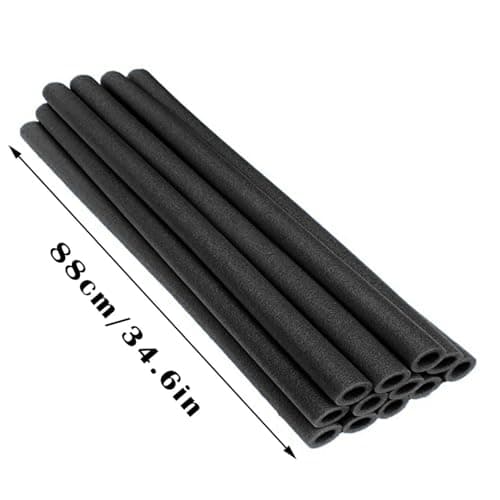12PCS Trampoline Pole Foam Sleeves, 34.6 Inch Waterproof Round Tube Protective Trampoline Spring Cover Padding, Universal Trampoline Poles Replacement Safety Covers for 6 to 16ft Trampolines (Black) — view 5