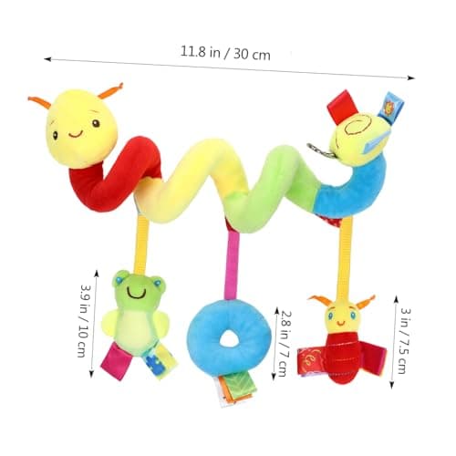 ifundom Car Seat Toys, Toys for Car Seat Crib Mobile Bed Around Rattle Bell Cartoon Insect Stroller Hanging Stuffed Wrap Spiral Safety Plush Toys for Crib Bed Stroller Car Seat Bar