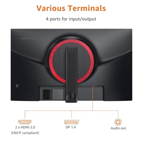 Amazon Basics 27 inch Gaming Monitor, FHD 1080P, 165Hz, VESA Compatible, Adaptive sync, 1ms Response, Black — view 2