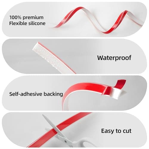 JSIWOTH 10Ft Quarter Round Trim L-Shaped Bendable Silicone Self-Adhesive Peel and Stick Molding for Floor Edge, Wall Corner, Stairs, Cabinet & Tub, White