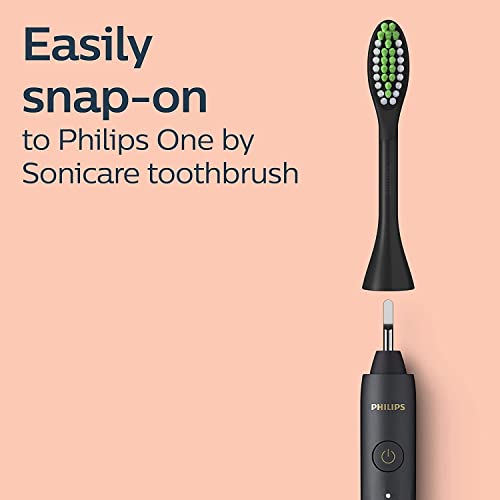 Philips One by Sonicare Electric Toothbrush Heads, Motorized Sonicare Toothbrush Heads, Brush Head Pack (2 Heads), Black, BH1022/06 — view 3
