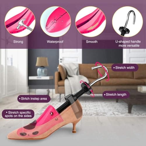 Eachway Pair of Professional 2-Way Premium Shoe Stretcher Tough Plastic Shoe Trees,Adjustable Length & Width Durable Shoe Shaper for Men and Women — view 3