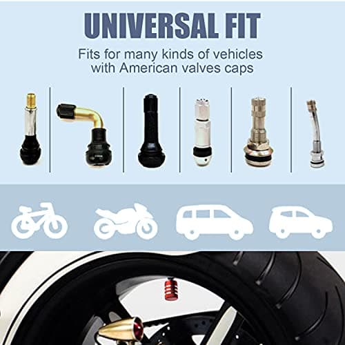 Tire Valve Stem Cap Cover - 5 Pack Corrosion Protection Leak-Proof Tire Air Caps Universal for Car Truck Motorcycle and Bike Red — view 4