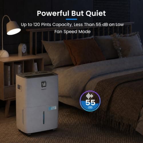 Yaufey 6000 Sq. Ft. Energy Star Certified Dehumidifier, Max 120 Pints Dehumidifier for Basement with Drain Hose, Smart Compressor with Intelligent Humidity Control, Dehumidifiers for Home Bedroom — view 3