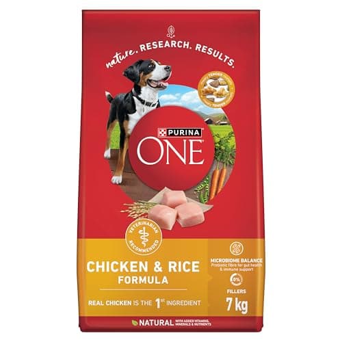 Purina ONE Dry Dog Food, Microbiome Balance Chicken & Rice - 7 kg Bag (1 Pack)