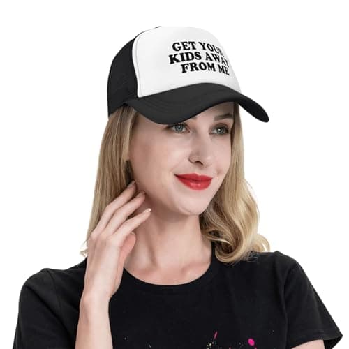 Get Your Kids Away from Me Funny Trucker Hats for Adult Humor Snapback Hat Adjustable Dirty Joke Gag Caps Party Gag Gifts for Men Women — view 6
