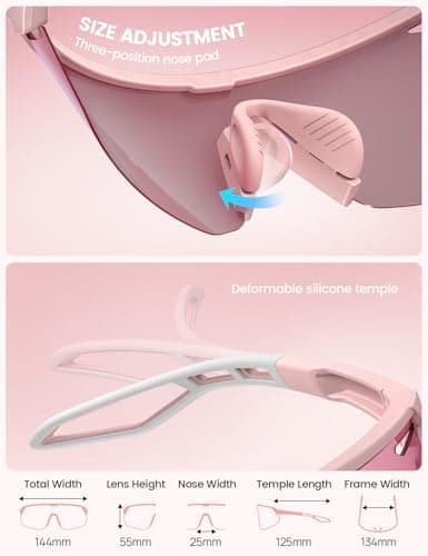 Lamicall Polarized Sports Sunglasses for Men Women, [24g Ultralight] [Adjustable Nose Pad] UV400 Protection Sun Glasses for Cycling Running Baseball Fishing Golf Beach Volleyball, Gifts for Mom Men — view 5