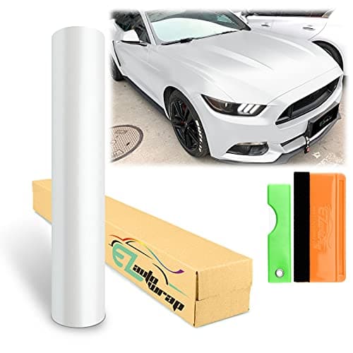 12"x60" (1FTx5FT) White Matte Metallic Satin Pearl Vinyl Wrap Sticker Sheet Film Car Auto Vehicle DIY Decal Bubble Free Air Release Self Adhesive Peel and Stick Free Tool Kit