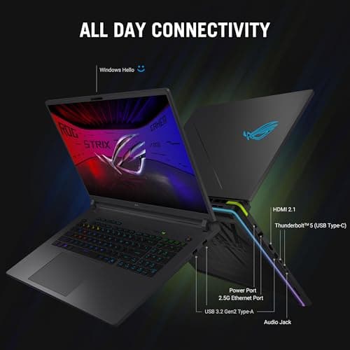 ASUS ROG Strix G18 (2025) Gaming Laptop, 18” ROG Nebula 16:10 2.5K 240Hz/3ms, NVIDIA GeForce RTX 5070Ti, Intel Core U9 HX, 32GB, 1TB, G815LR-AS96-CA — view 5
