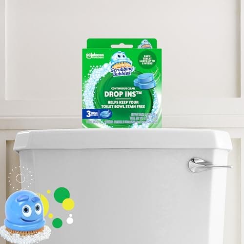 Scrubbing Bubbles Continuous Clean Toilet Drop-Ins, Automatic Blue Toilet Bowl Cleaner, Septic-Safe Tank Tablets Remove Hard Water Minerals & Limescale, Stain & Smell Protection, 3 Count (Pack of 1) — view 6