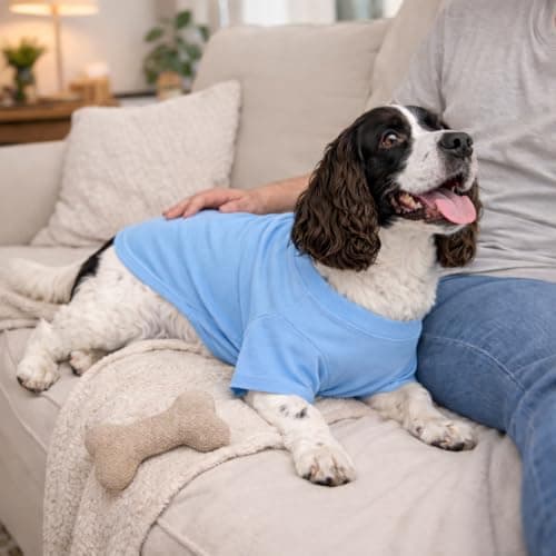Lovelonglong Pet Clothing Dog Costumes Basic Blank T-Shirt Tee Shirts for Small Dogs Light-Blue M — view 6