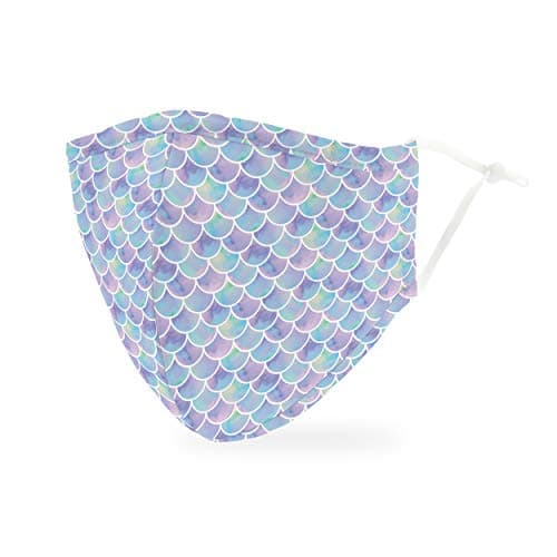 Weddingstar 3-Ply Adult Washable Cloth Face Mask Reusable and Adjustable with Filter Pocket - Mermaid Scale