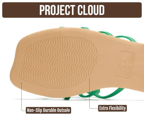 Project Cloud Womens Flat Sandals, Non Slip Dressy Sandals for Women (Lisa) — view 3