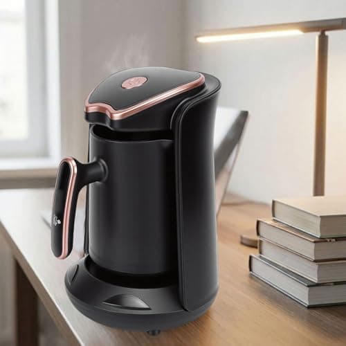 OVAQUIXI Turkish Coffee Maker, Portable Automatic Coffee Pot with Consistent Hot for Home Office Travel Camping (US Plug 110V) — view 2