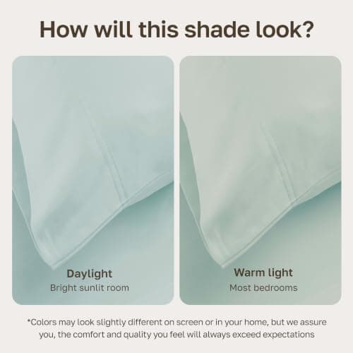 California Design Den 5-Star Hotel Quality 600 Thread Count 100% Cotton Sheets Set - Soft & Smooth Queen Sheet for Bed with Deep Pockets, Quality Beats Egyptian Cotton Claims (Seafoam) — view 4