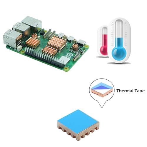 iUniker 10 Pcs Copper Heatsink for Raspberry Pi 5, Pi 5 Cooler, Heatsink with Thermal Conductive Adhensive Tape for CPU/RAM/ RP1/ Ethernet/Power Chip Pi 5 Heatsink — view 2