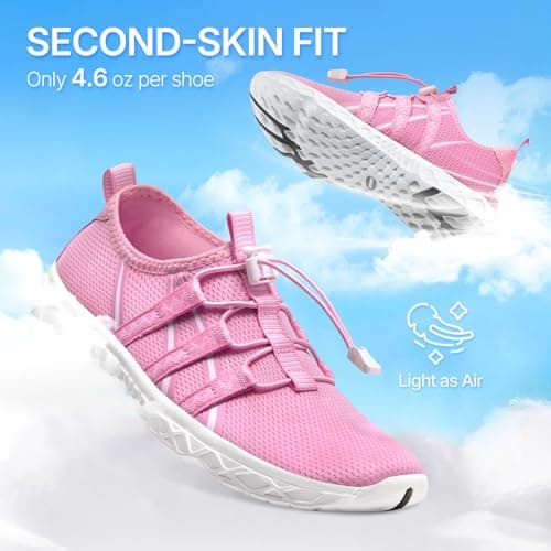 ATHMILE Water Shoes for Women Men Swimming Quick-Dry Adult Barefoot Lightweight Breathable Aqua Shoes for Beach Swim Camping Surf Boat Hiking Kayak Peach Pink — view 2