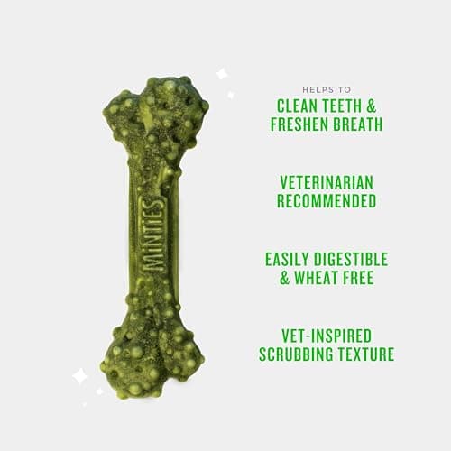 Minties Dental Chews for Dogs, 60 Count, Vet-Recommended Mint-Flavored Dental Dog Treats for Medium Dogs, Bones Clean Teeth, Fight Bad Breath, and Removes Plaque and Tartar — view 2