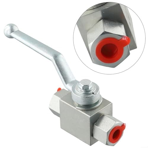 Hydraulic 2-Way High-Pressure Ball Valve, 500 Bar (7250 PSI) Working Pressure, Carbon Steel Body with Internal Thread, Nitrile Acetal Sealing, Manual(G1/4) — view 2