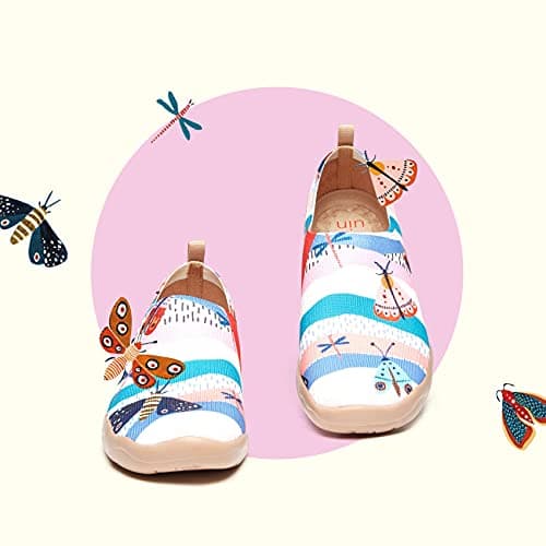 UIN Women's Slip On Sneakers Casual Loafers Knitted Art Painted Comfort Soft Walking Shoes, Summer Elves, 8.5 — view 2