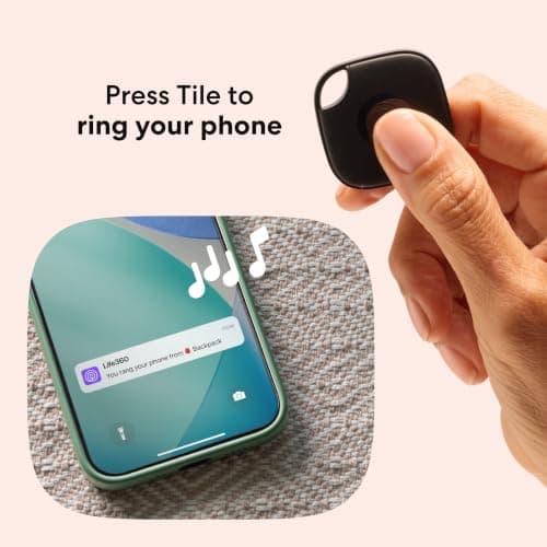 Life360 Tile - Bluetooth Tracker, Keys Finder and Item Locator for Keys, Bags and More. Phone Finder. Both iOS and Android Compatible. 1-Pack (Black) — view 3