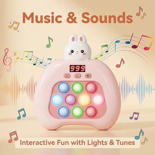 Electronic Pop It Game with LED Screen - 2-Player Online Bubble Pop Fidget Toy, Brain Training STEM Game for Kids 3-12, Anti-Anxiety Sensory Toy, Educational Birthday Gift for Boys Girls（（Brown） — view 3