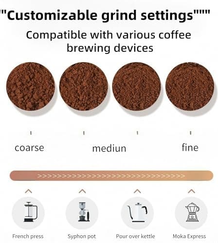 Jogcaw Manual Coffee Grinder, Multi Adjustable Settings, Portable Hand Coffee Grinder with Ceramic Burr & Detachable Hand Crank for Travel, Camping, Office, Espresso, Pour-Over and More — view 3