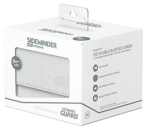 Ultimate Guard Sidewinder 100+, Deck Box for 100 Double-Sleeved TCG Cards, White, Magnetic Closure & Microfiber Inner Lining for Secure Storage — view 6