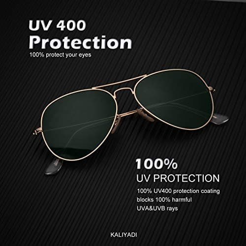 KALIYADI Classic Aviator Sunglasses for Men Women Driving Sun glasses Polarized Lens UV Blocking (3 Pack) 58mm — view 2